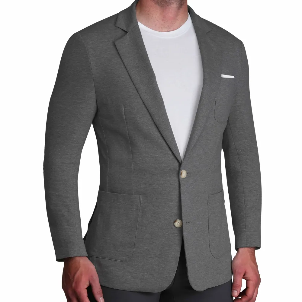 State and Liberty Unstructured Knit Blazer - Heathered Charcoal| Casual Blazers|Blazers