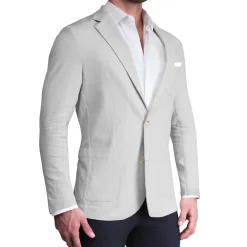State and Liberty Unstructured Linen Blazer - Light Grey| Casual Blazers|Blazers