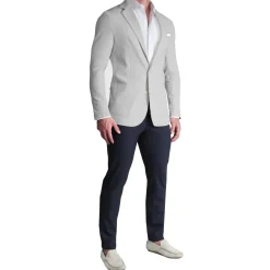 State and Liberty Unstructured Linen Blazer - Light Grey| Casual Blazers|Blazers