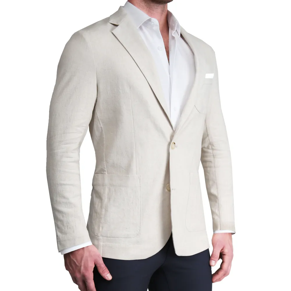 State and Liberty Unstructured Linen Blazer - Cream| Casual Blazers|Blazers