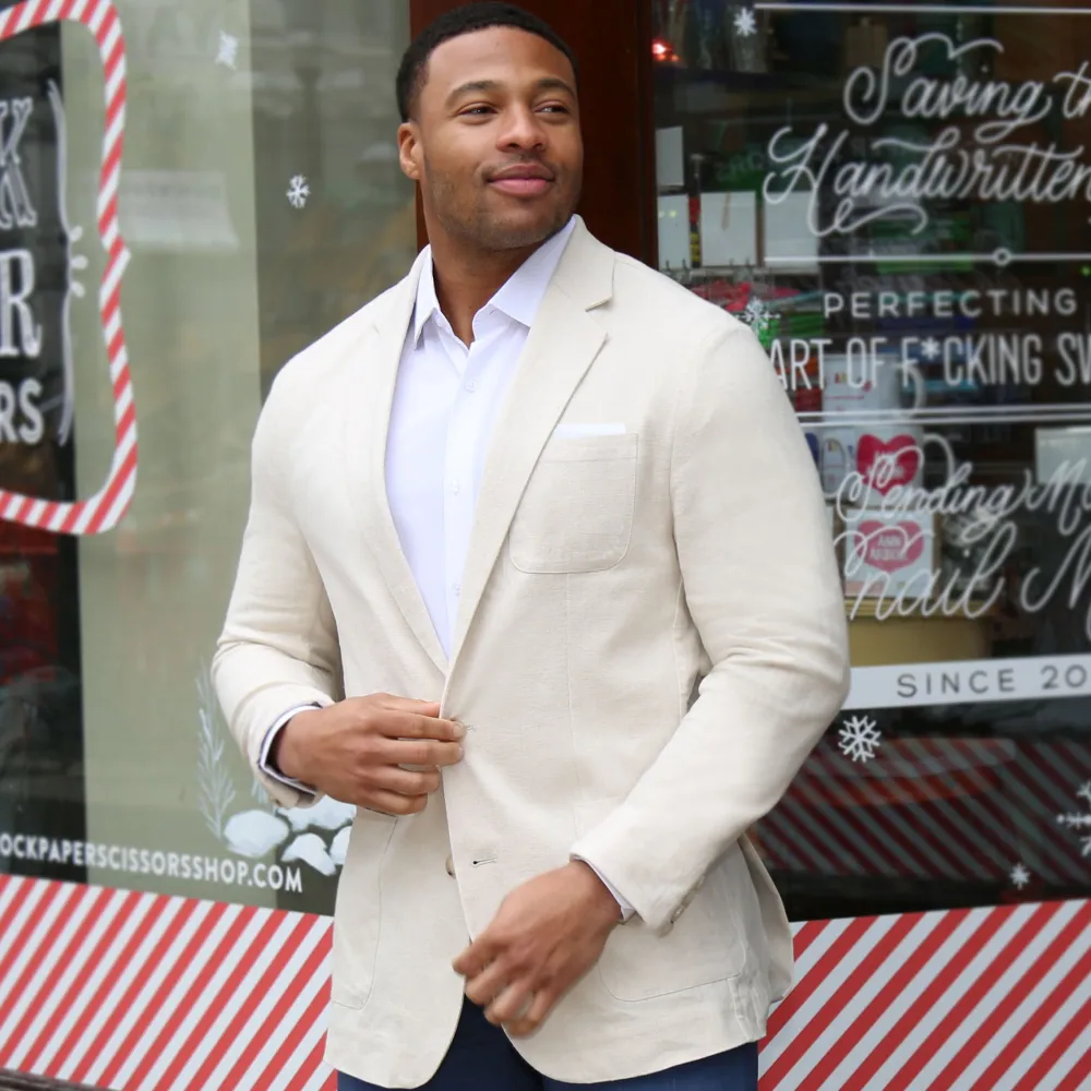 State and Liberty Unstructured Linen Blazer - Cream| Casual Blazers|Blazers