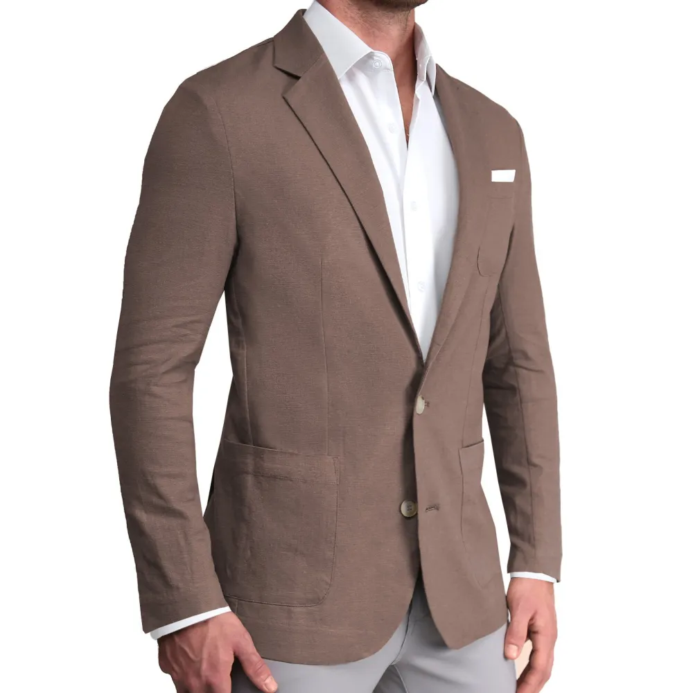 State and Liberty Unstructured Linen Blazer - Taupe| Casual Blazers|Blazers