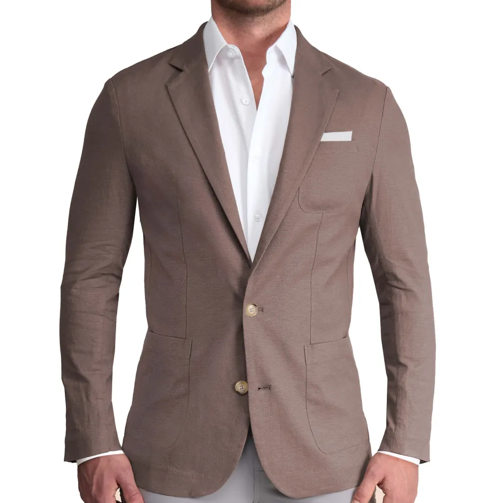 State and Liberty Unstructured Linen Blazer - Taupe| Casual Blazers|Blazers