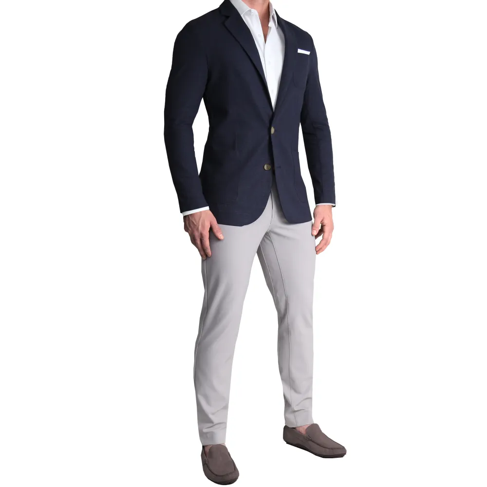 State and Liberty Unstructured Linen Blazer - Navy| Casual Blazers|Blazers