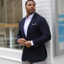 State and Liberty Unstructured Linen Blazer - Navy| Casual Blazers|Blazers
