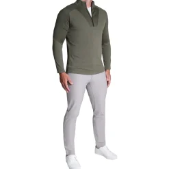 State and Liberty Waffle Knit Quarter Zip - Solid Olive| Quarter Zips & Hoodies|Casual Long Sleeves