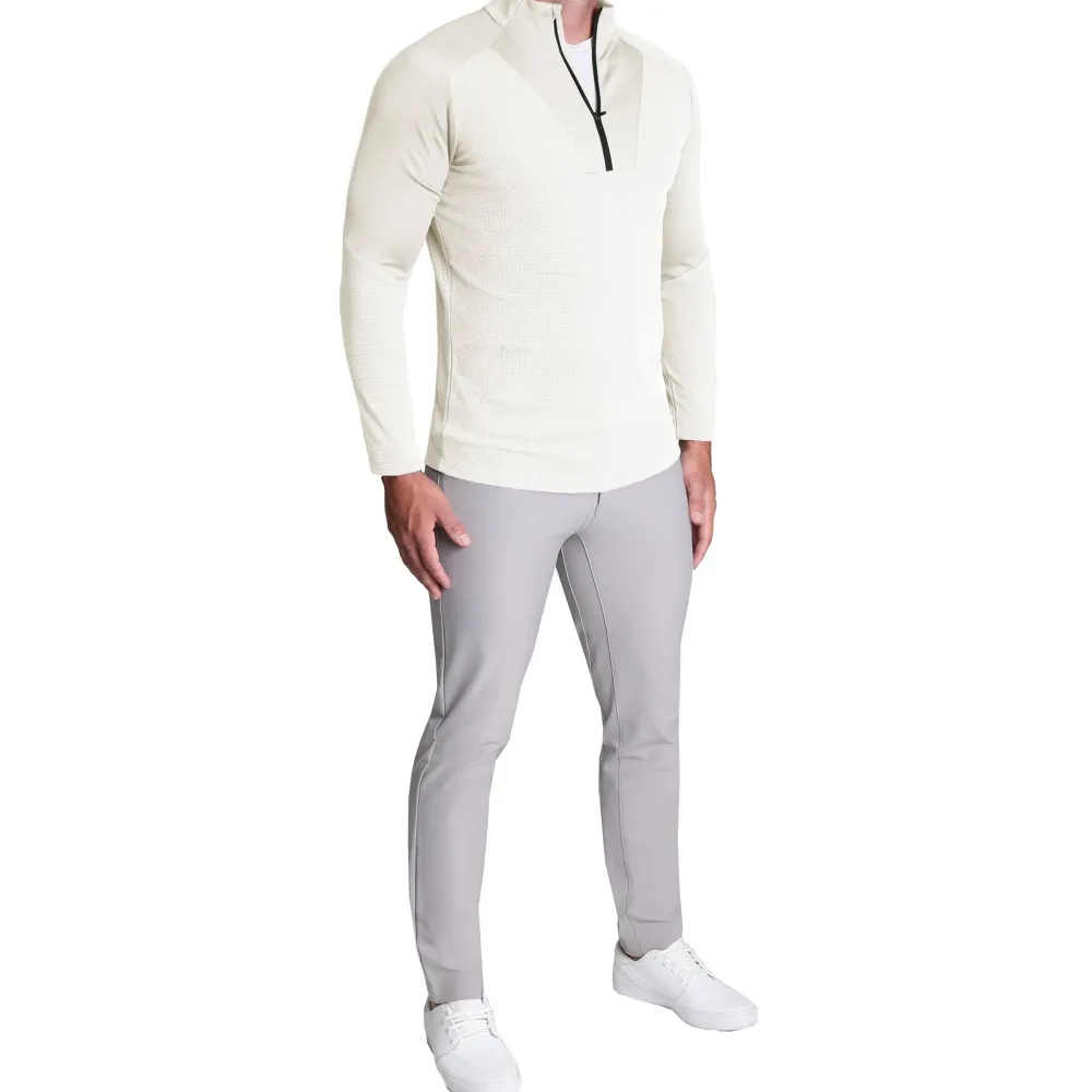 State and Liberty Waffle Knit Quarter Zip - Solid Cream| Quarter Zips & Hoodies|Casual Long Sleeves