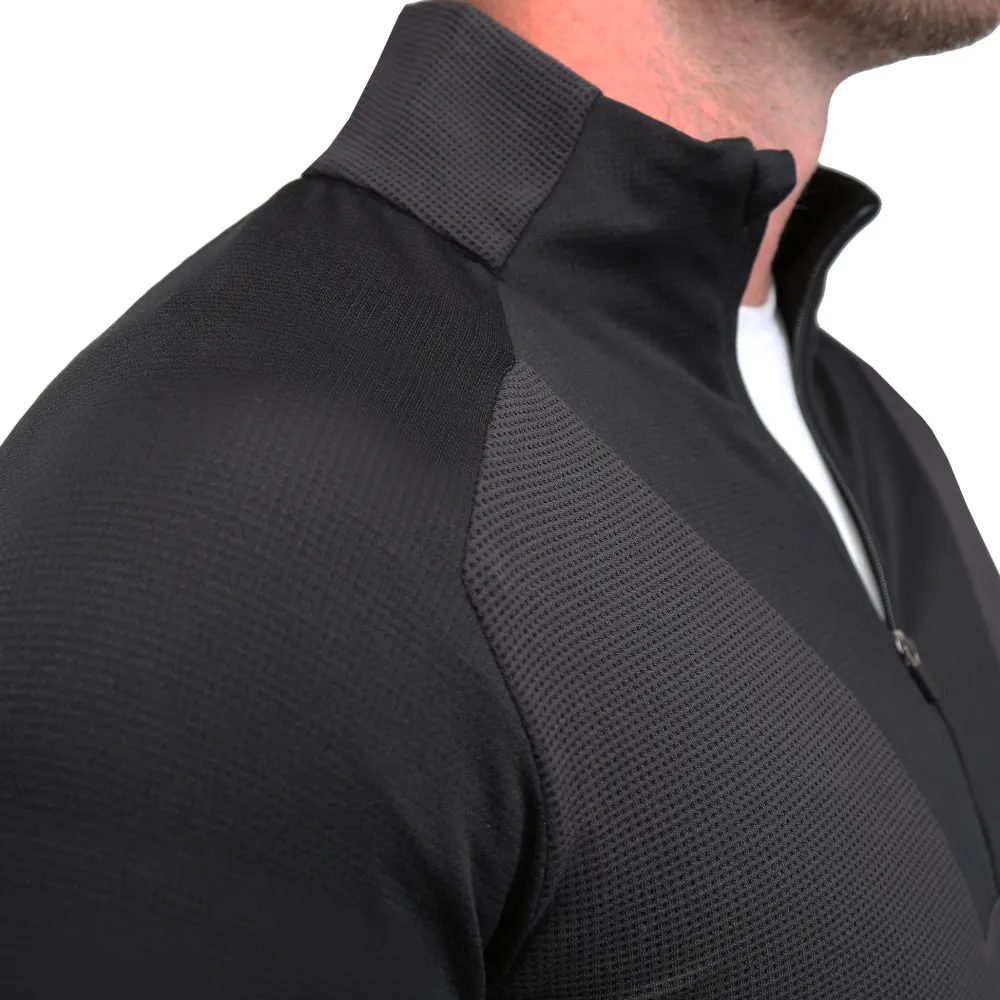 State and Liberty Waffle Knit Quarter Zip - Solid Black| Quarter Zips & Hoodies|Casual Long Sleeves